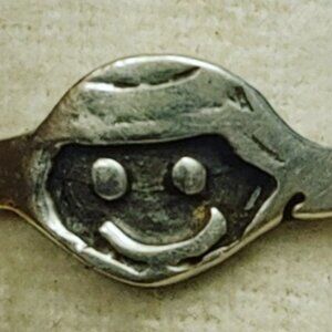Silver Smiley Face Ring Size 7 Whimsical Vintage 925 Sterling Unique Stamped